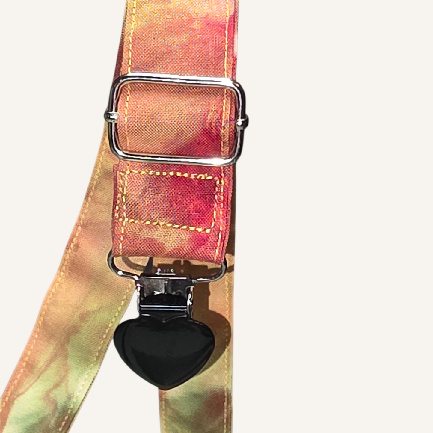 Phoenix Flame Strap with Black Heart Clasps – Hand Printed Limited Drop (Sold Individually)