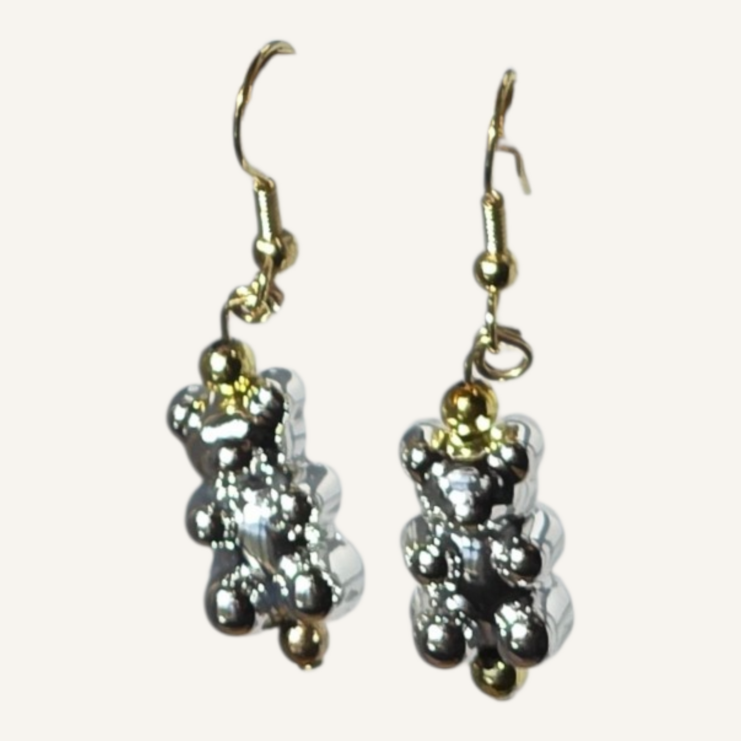 Silver Gummy Bear Charm Earrings – Gold Fish Hook
