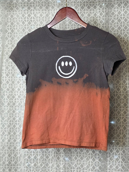 XS Third Eye Smiley Bleach Dyed Tee