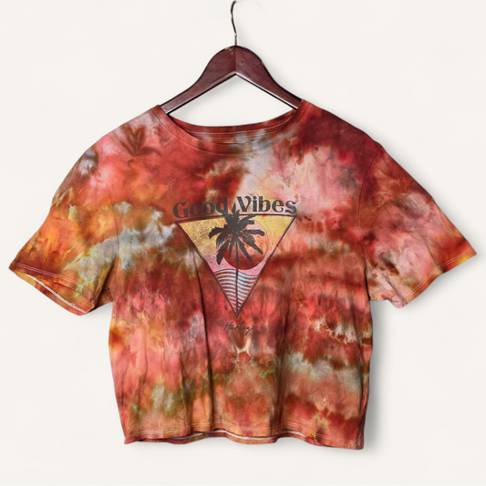 Large Ice Dyed Hurley Good Vibes Red Tee