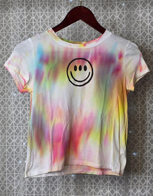 XS Third Eye Smiley Print Watercolor Tee