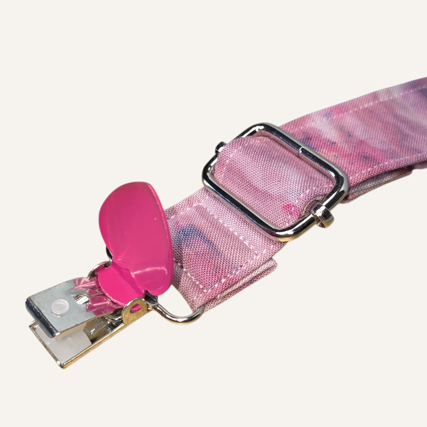 Warrior x Interstellar Strap with Hot Pink Heart Clasps – Hand Printed Limited Drop (Sold Individually)