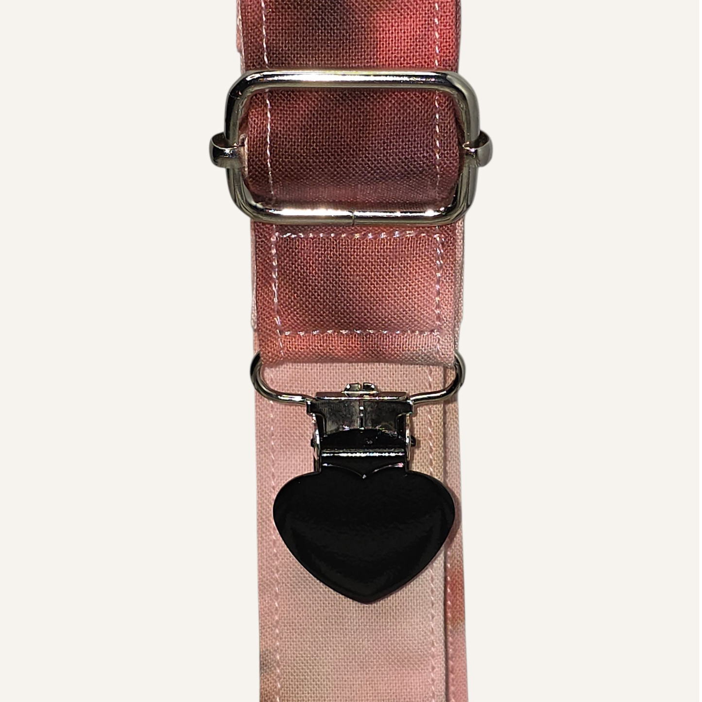 Blood Moon Strap with Black Heart Clasps – Hand Printed Limited Drop (Sold Individually)