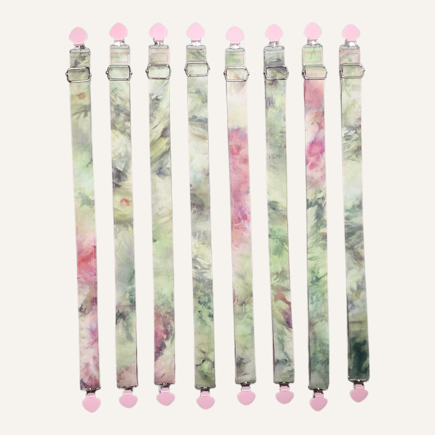 Dragon x Warrior V2 Strap with Light Pink Heart Clasps – Hand Printed Limited Drop (Sold Individually)