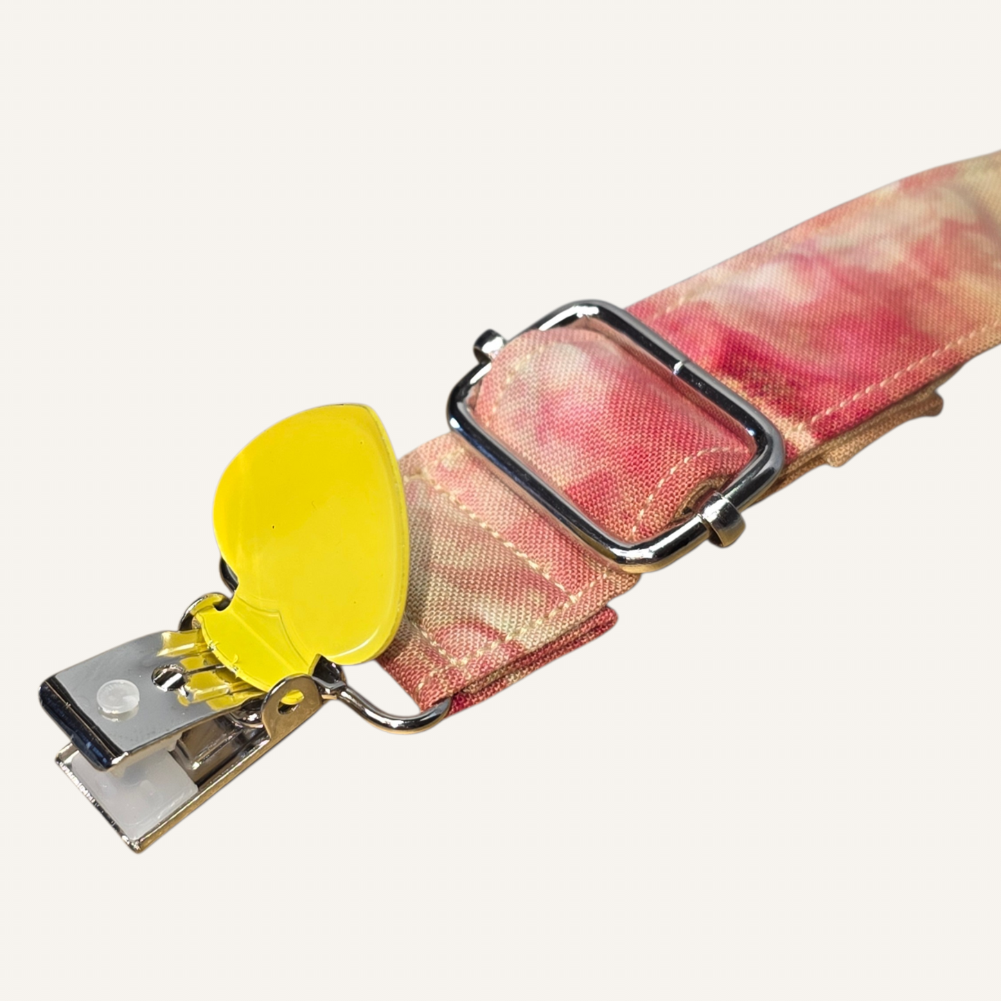 Phoenix Flame V2 Strap with Yellow Heart Clasps – Hand Printed Limited Drop (Sold Individually)