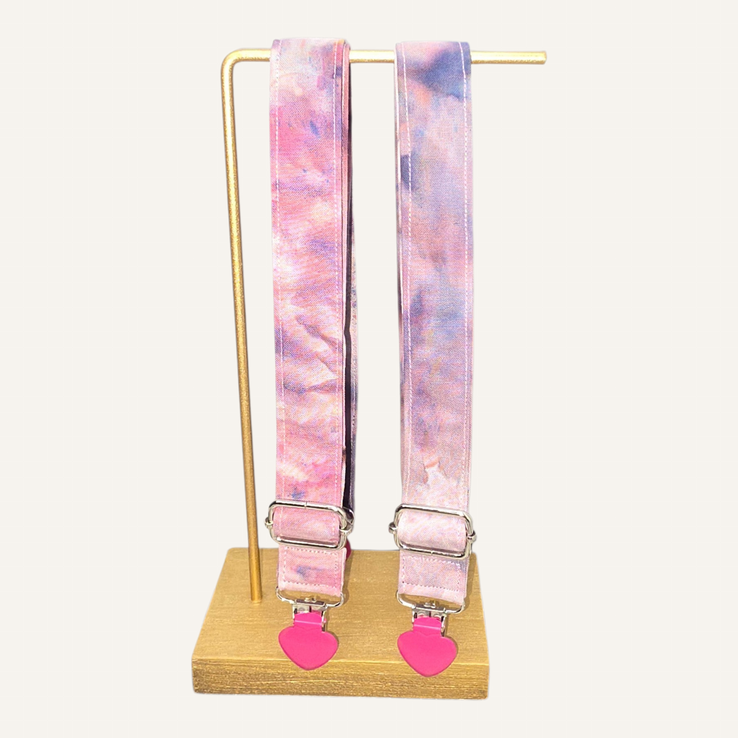 Warrior x Interstellar Strap with Hot Pink Heart Clasps – Hand Printed Limited Drop (Sold Individually)