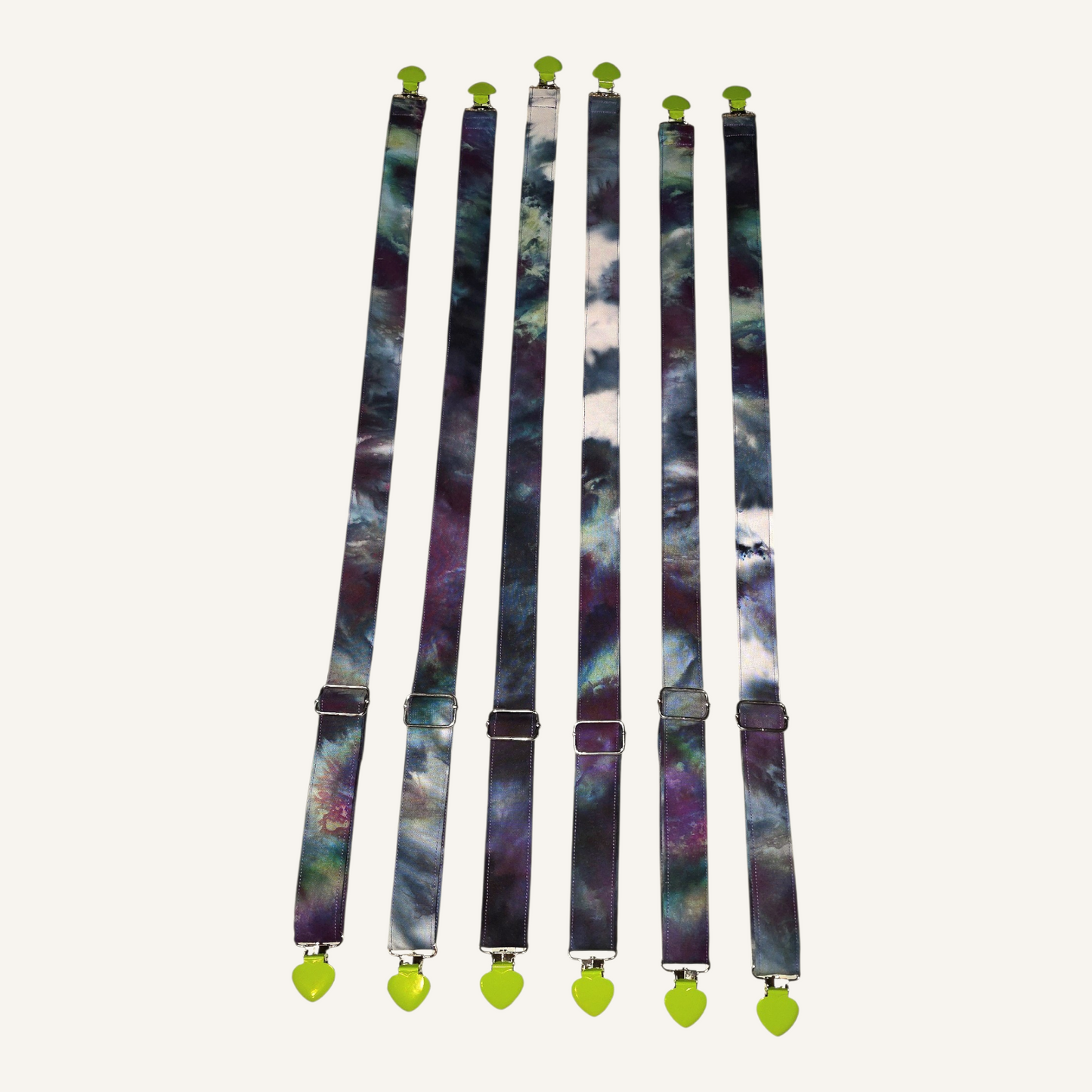 Galaxy Strap with Green Heart Clasps – Hand Printed Limited Drop (Sold Individually)