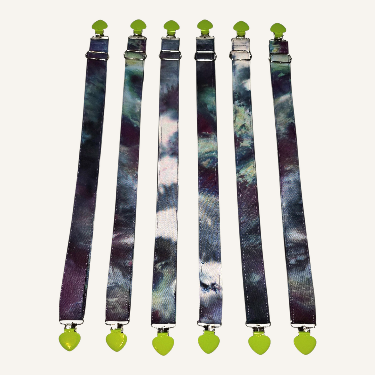 Galaxy Strap with Green Heart Clasps – Hand Printed Limited Drop (Sold Individually)