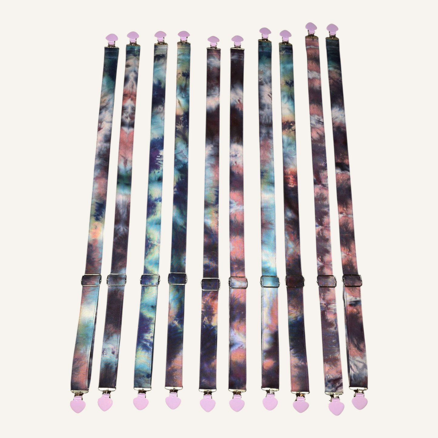 Snow Maiden V1 Strap with Lilac Heart Clasps – Hand Printed Limited Drop (Sold Individually)