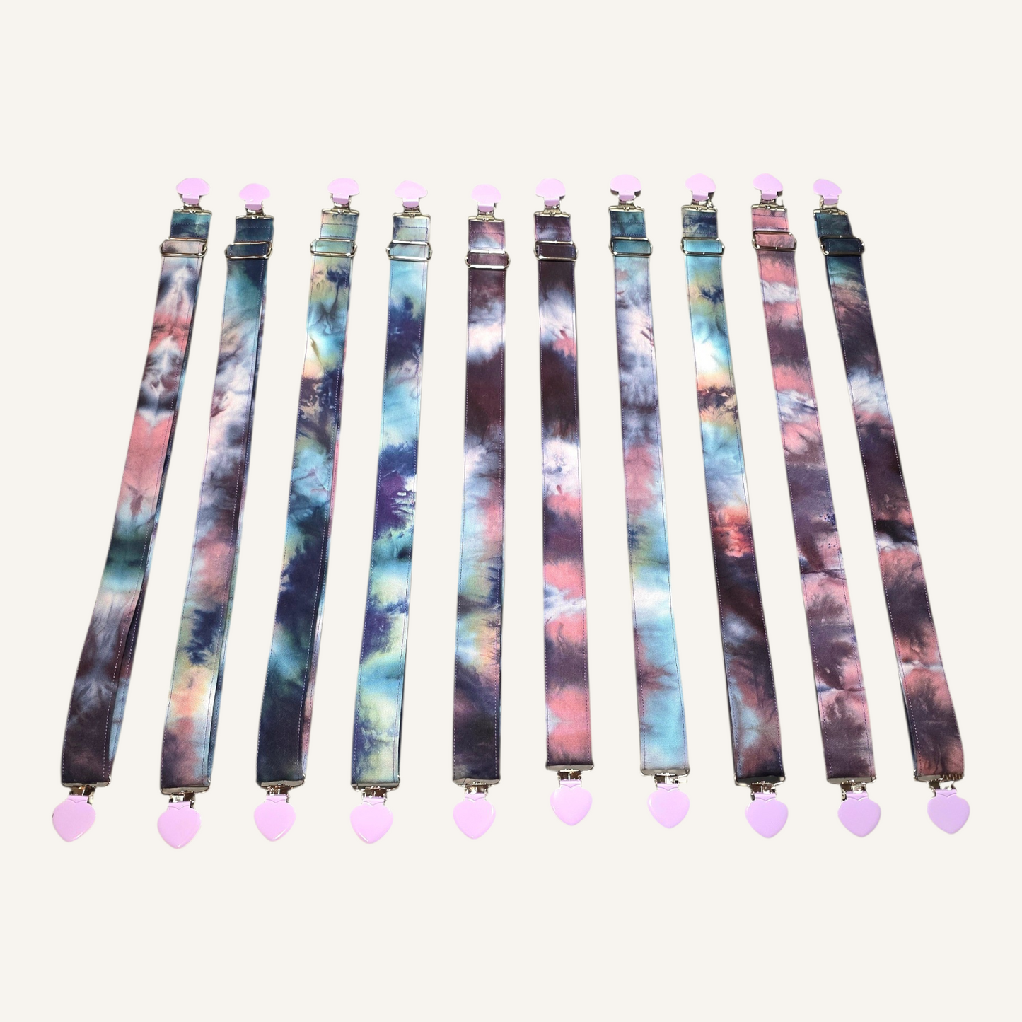 Snow Maiden V1 Strap with Lilac Heart Clasps – Hand Printed Limited Drop (Sold Individually)
