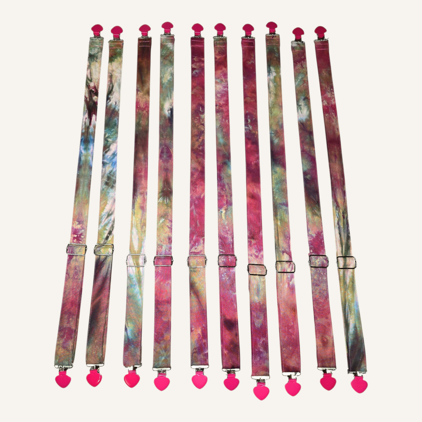 Warrior Princess Strap with Pink Heart Clasps– Hand Printed Limited Drop (Sold Individually)