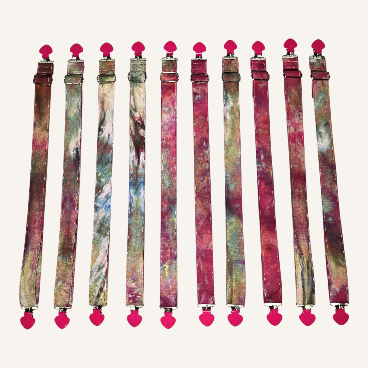 Warrior Princess Strap with Pink Heart Clasps– Hand Printed Limited Drop (Sold Individually)