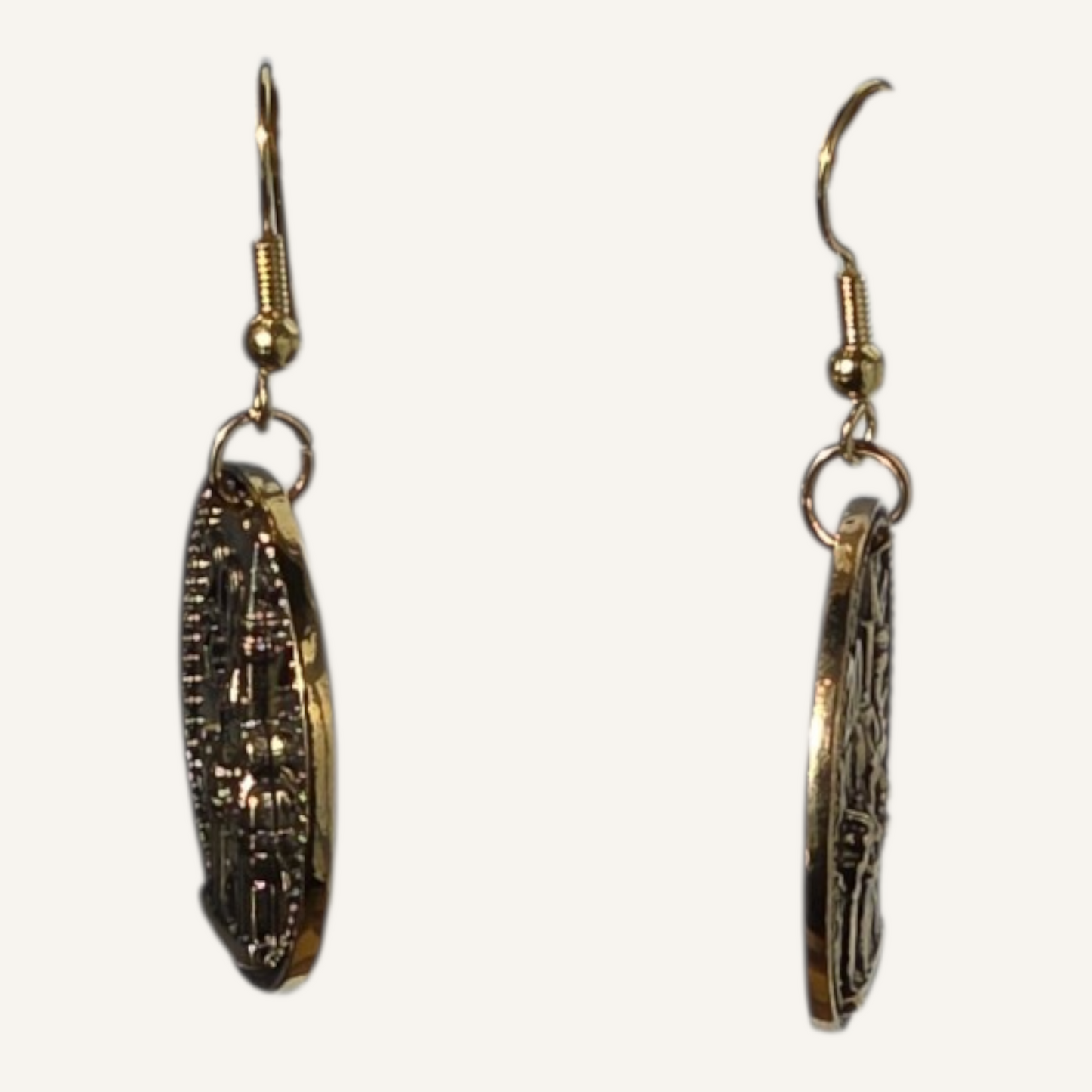 Gold Fairy Coin Charm Earrings – Gold Fish Hook
