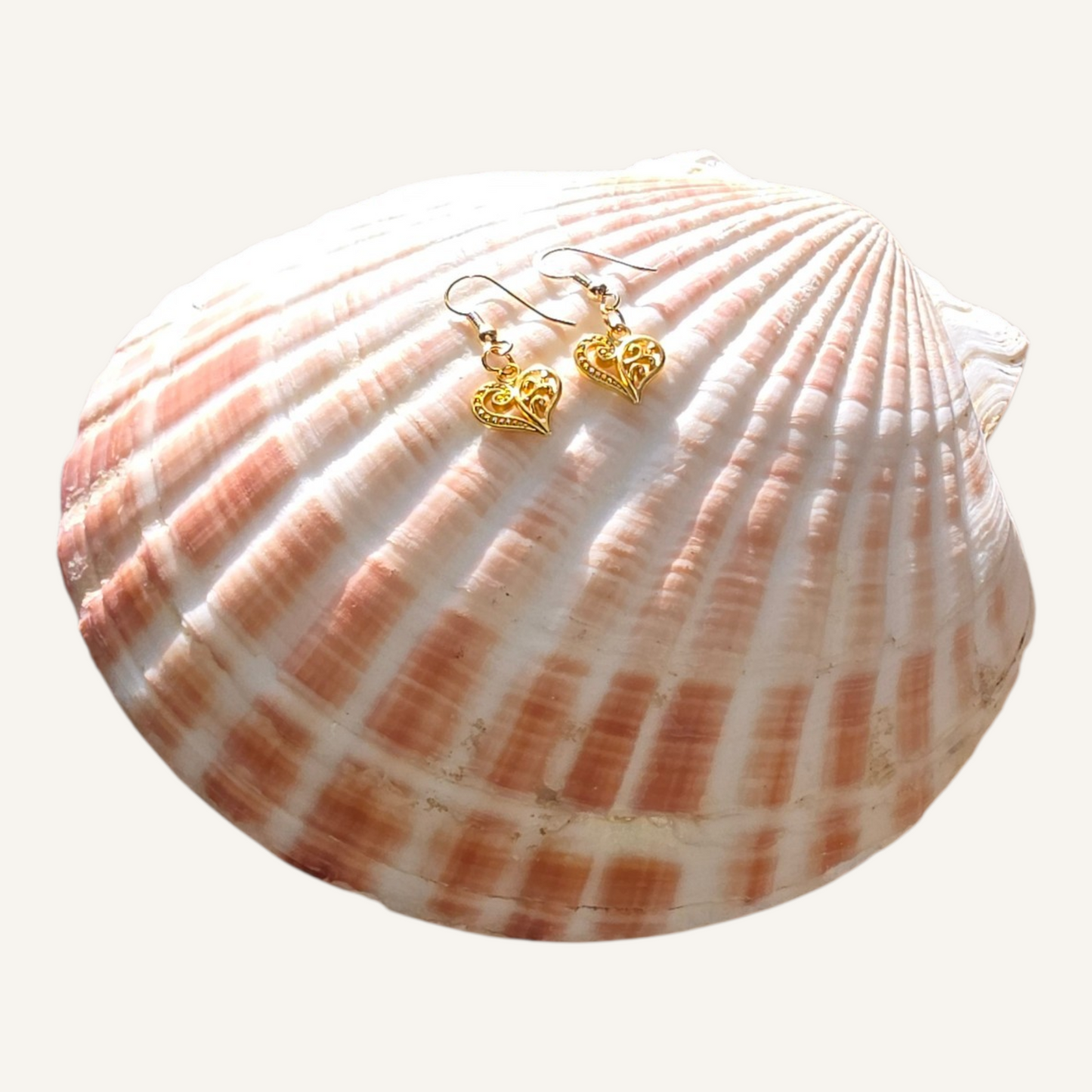 Gold Heart Charm Earrings – Gold Fish Hook