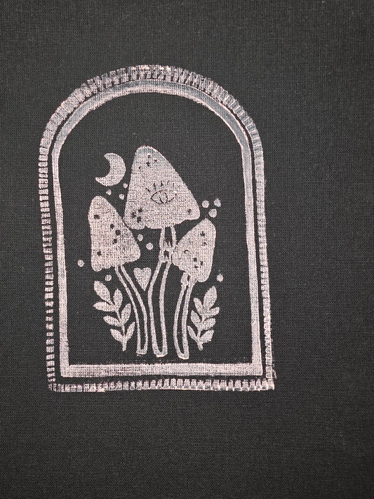 Pink Witcheye Hand-Printed Linocut Small Tote Bag